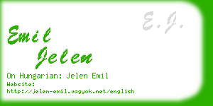 emil jelen business card